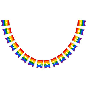 Gewoon gehuwde regenboogvlag LGBT Pride Weddenscha Vlaggetjes