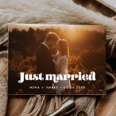 Gewoon gehuwde retro-scriptfoto briefkaart