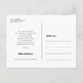 Gewoon gehuwde  retro-scriptfoto briefkaart (Achterkant)