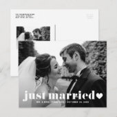 Gewoon gehuwde retroflecografie Bold Typografie Briefkaart (Voorkant / Achterkant)