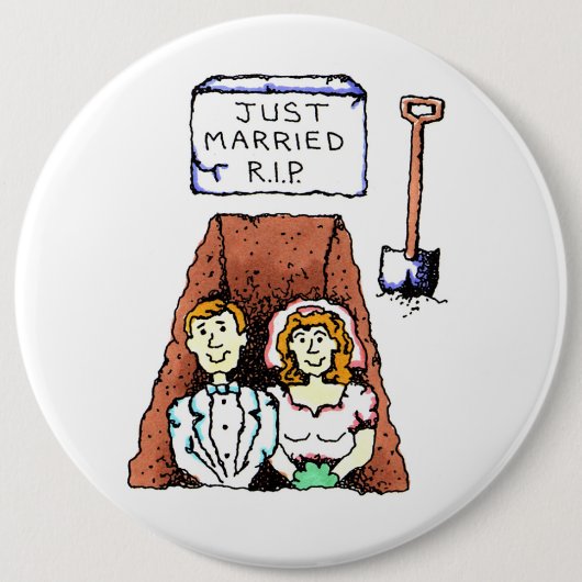 Gewoon gehuwde RIP-Button Ronde Button 6,0 Cm (Voorkant)