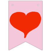 Gewoon gehuwde rode harten Roze Bunting Banner (Eerste vlag)