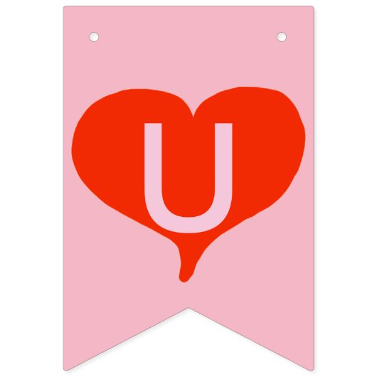 Gewoon gehuwde rode harten Roze Bunting Banner (Derde vlag)