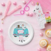 Gewoon gehuwde roze bruinbruidbruinbruidbruinbruin papieren bordje (Feest)