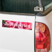 Gewoon gehuwde roze roze roze bloemen bumper stick bumpersticker (Op Truck)