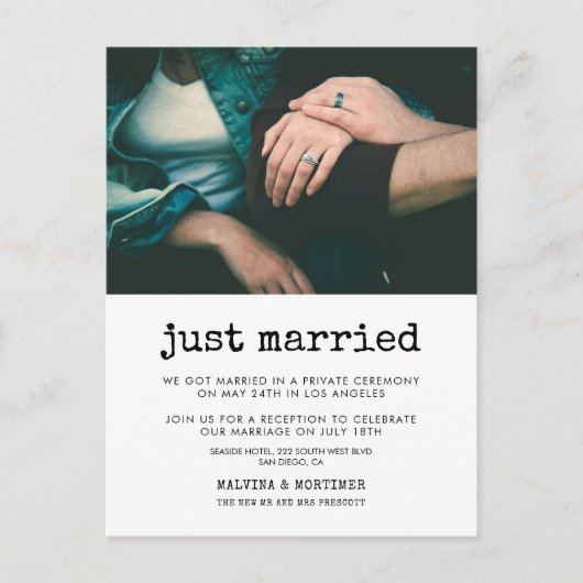 Gewoon gehuwde  schrijfmachinefoto briefkaart (Voorkant)