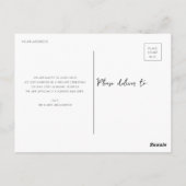 gewoon gehuwde simpele trouwaankondiging briefkaart (Achterkant)