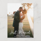 gewoon gehuwde simpele trouwaankondiging briefkaart (Voorkant)