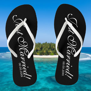 Gewoon gehuwde strandteenslippers voor bruid en br teenslippers