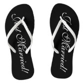 Gewoon gehuwde teenslippers voor bruid- en bruinpa (Voetbed)