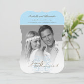 Gewoon gehuwde Vlourish Wedding Foto Aankondiging (Staand voorkant)