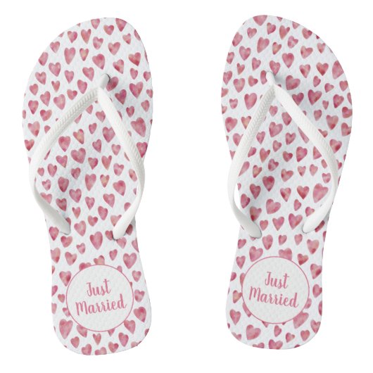 Gewoon gehuwde Waterverf Heart Honeymoon Teenslippers (Voetbed)