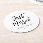 Gewoon gehuwde weddenschappen ronde kartonnen onderzetter (Gebogen)