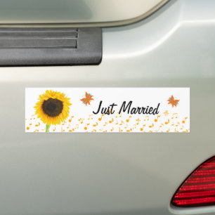 Gewoon gehuwde zonnebloem BumperSticker