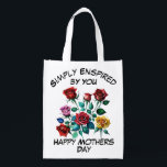 Gewoon geïnspireerd door je Happy Mothers Day herb Boodschappentas<br><div class="desc">Een elegante herbruikbare boodschappentas perfect voor alle moederfiguren. Of ze nu boodschappen,  boeken of dagelijkse benodigdheden bij zich heeft,  deze tas zal haar herinneren aan je genegenheid elke keer dat ze het gebruikt. Ik creëerde deze prachtige waterkleur rozen met behulp van AI.</div>