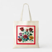 Gewoon geïnspireerd door uw waterkleur Rozen Canva Tote Bag (Achterkant)