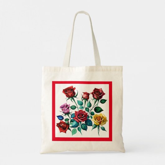 Gewoon geïnspireerd door uw waterkleur Rozen Canva Tote Bag (Achterkant)