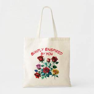 Gewoon geïnspireerd door uw waterkleur Rozen Canva Tote Bag