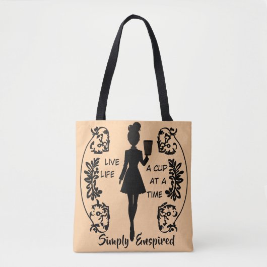 Gewoon Geïnspireerd "Leef, het Leven Een Kopje per Tote Bag (Voorkant)