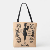 Gewoon Geïnspireerd "Leef, het Leven Een Kopje per Tote Bag (Achterkant)