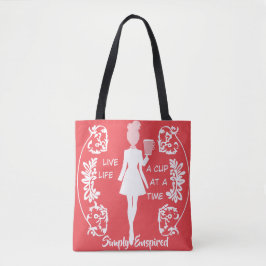 Gewoon Geïnspireerd "Leef, het Leven Een Kopje per Tote Bag