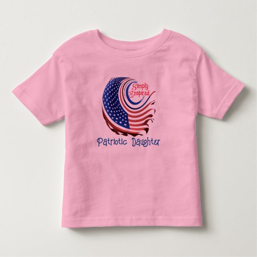 Gewoon geïnspireerd "patriottische dochter" kinder shirts (Voorkant)