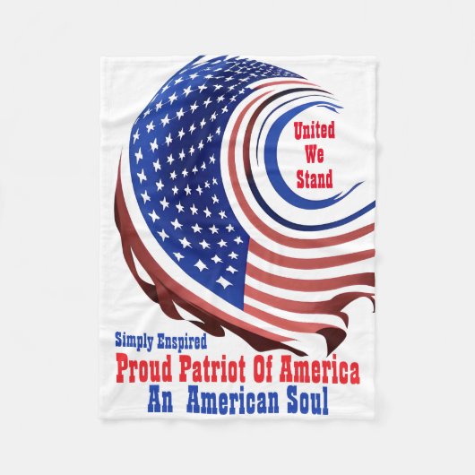 Gewoon Geïnspireerd Trots Patriot Van Amerika Fleece Deken (Voorkant)