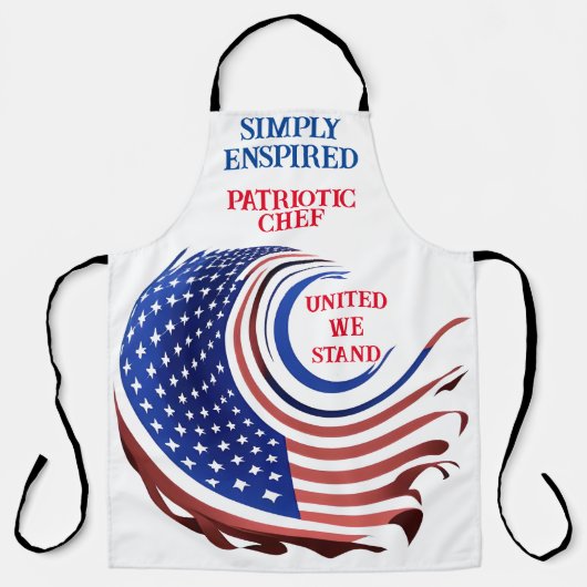 Gewoon geïnspireerde patriottische chef-kok schort (Voorkant)