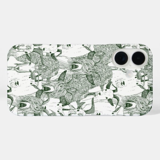 Gewoon geitendonkergroen Case-Mate iPhone case (Achterkant (horizontaal))