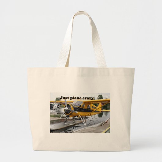 Gewoon gek op vliegtuig: Beaver float plane, Alask Grote Tote Bag (Voorkant)