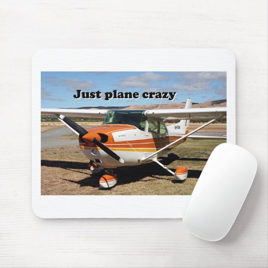 Gewoon gek op vliegtuig: Cessna Skyhawk vliegtuig Muismat (Met muis)