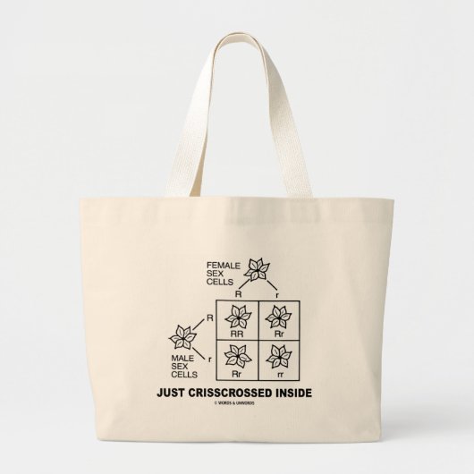 Gewoon gekruid binnenin (Punnett Square Attitude) Grote Tote Bag (Voorkant)