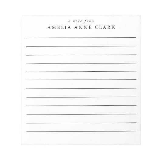 Gewoon gelinkt, gepersonaliseerd notitieblok (Voorkant)