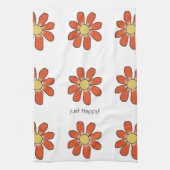 GEWOON GELUKKIG Grafisch Bloemen Patroon Theedoek (Verticaal)