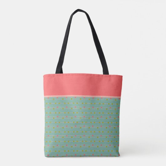 Gewoon gelukkige Stippen op het Monogram van Koord Tote Bag (Achterkant)