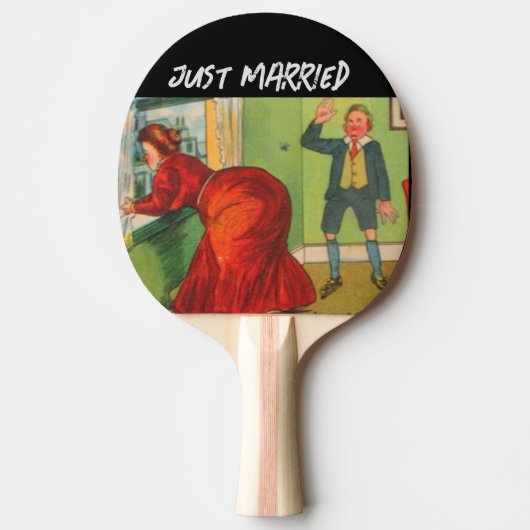 GEWOON GEMAAKTE FUNNY WEDDING PING PONG PADDLE TAFELTENNISBATJE (Voorkant)