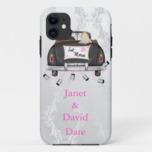 GEWOON GEMARRIEERDE IPHONE 5 HOESJE WHITE DAMASK G (Achterkant)