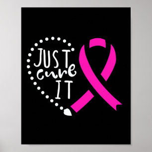 Gewoon genezen het kankerbewustzijn roze lint poster