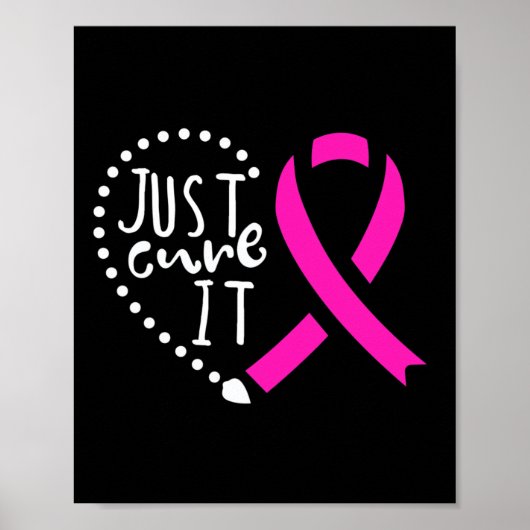 Gewoon genezen het kankerbewustzijn roze lint poster (Voorkant)