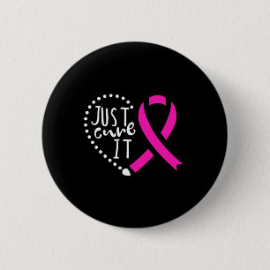 Gewoon genezen het kankerbewustzijn roze lint ronde button 5,7 cm