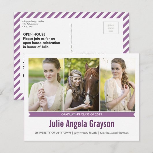 Gewoon Genius 3 foto Afstuderen Briefkaart (Voorkant / Achterkant)