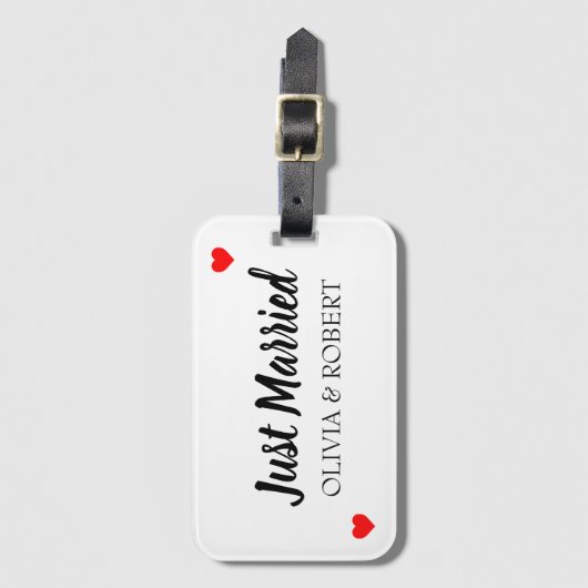 Gewoon gepersonaliseerd getrouwd bagagelabel (Voorkant (verticaal))