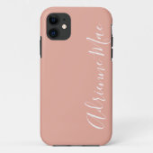 Gewoon gepersonaliseerd koraalroze Case-Mate iPhone case (Achterkant)