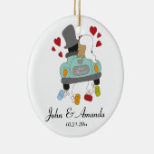 Gewoon gepersonaliseerde kerstversiering keramisch ornament (Rechts)