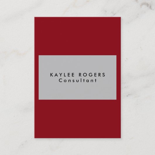 Gewoon geraffineerde Silver Grey Red Professional Visitekaartje (Voorkant)