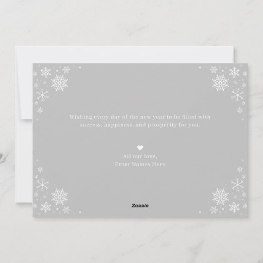 Gewoon geschreven Happy New Year fotokaart Feestdagenkaart (Achterkant)