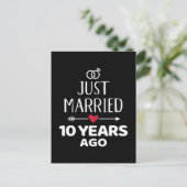 Gewoon getrouwd 10 jaar geleden, 10e trouwdag. briefkaart (Staand voorkant)