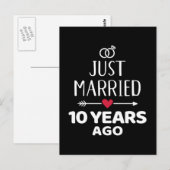 Gewoon getrouwd 10 jaar geleden, 10e trouwdag. briefkaart (Voorkant / Achterkant)