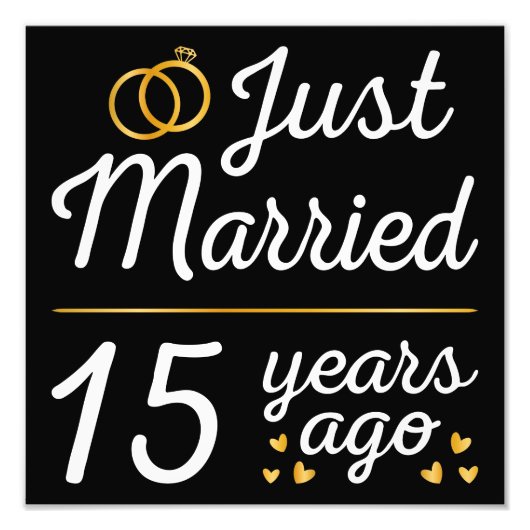 Gewoon getrouwd 15 jaar geleden foto afdruk (Voorkant)