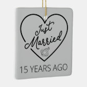 Gewoon getrouwd 15 jaar geleden keramisch ornament (Rechts)